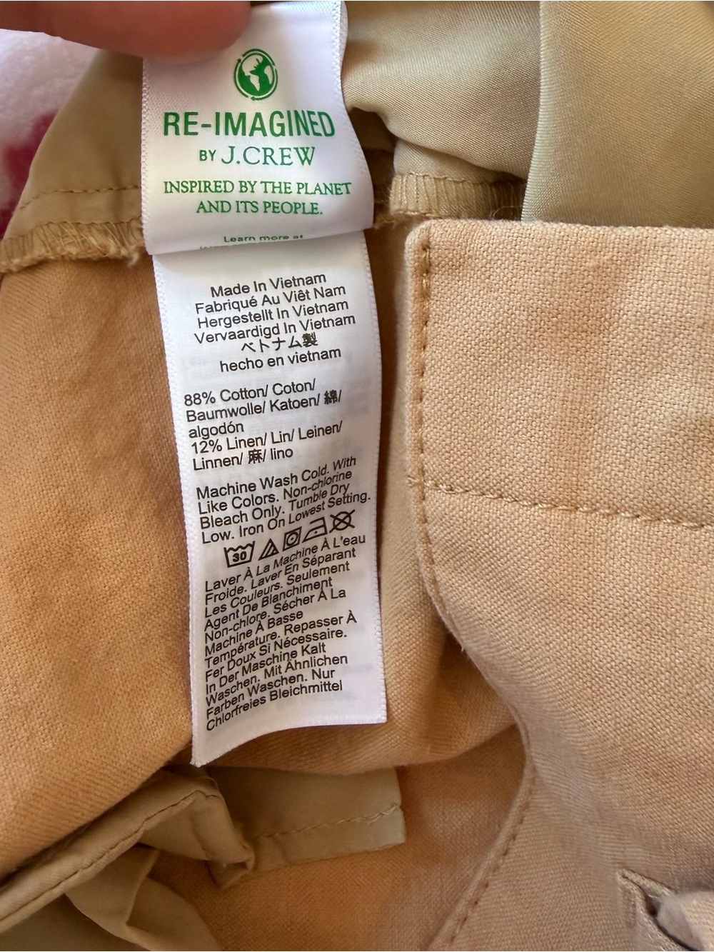 J. Crew Khaki Tie-Waist Cotton/Linen Blend Shorts - Picture 5 of 5